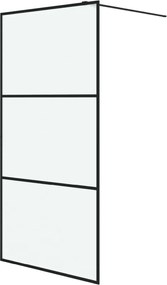 vidaXL Perete cabină duș walk-in negru 100x195 cm sticlă ESG mată