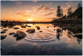 Tablou - Suprafața apei la apus de soare (90x60 cm)