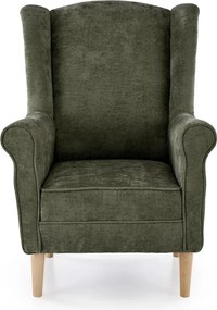 Fotoliu HERMES, stofa verde olive - Markos 14/12, 80x80x110 cm