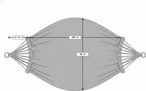 Hamac ZENVIO COMFORT 200x80 cm, alb + geanta gratuita