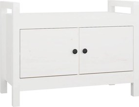 vidaXL Bancă de hol, alb, 80x40x60 cm, lemn masiv pin