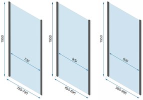 Cabina de dus de perete Rapid Fold Auriu 90x80cm, Rea