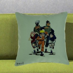 Perna Personalizata Naruto Echipa 7 Kakashi Sensei, 40x40 cm, Verde, Husa Detasabila, Perna Inclusa, BEKZ®