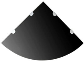 243857 vidaXL Raft de colț cu suporți de crom, sticlă, 45 x 45 cm, negru