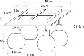 Globo 15656-4D - Lustră aplicată MOITAS 4xE27/40W/230V