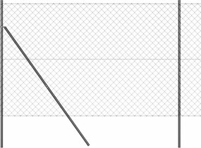 vidaXL Stâlp de gard. Gri 25 x 1,5 m (plasă 60 x 60 mm) Oțel
