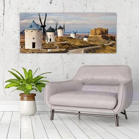 Tablou - Morile de vânt din Consuegra, Spania (120x50 cm)