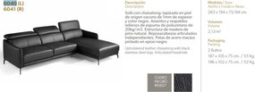 Coltar cu sezlong stanga, elegant, design italian William AC-5359-L