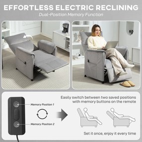 HOMCOM Fotoliu Reclinabil Electric pentru Living cu Suport pentru Picioare, Gri | Aosom Romania