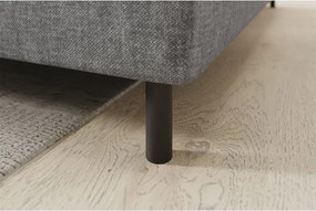 Colțar gri extensibil/cu spațiu de depozitare cu tapițerie din catifea (cu colț pe partea dreaptă/în formă de ”L”) Barea – ELTAP