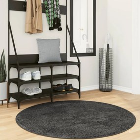 vidaXL Covor pufos &quot;PAMPLONA&quot; cu fire înalte, antracit modern Ø 120 cm