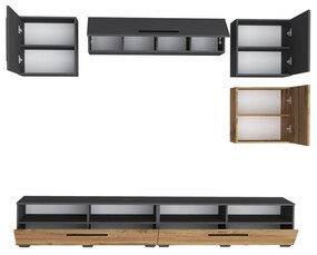 Living haaus Haga V17, Antracit/Stejar Wotan, L 240 cm