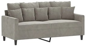 348875 vidaXL Canapea cu 2 locuri, gri deschis, 140 cm, catifea