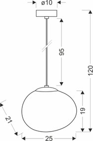 BRILAGI - Lustră pe cablu PEBBLES 1xE27/40W/230V Ø 25 cm negru