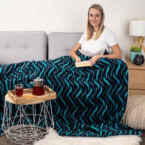 Pătură din imitație blănță 4Home Blue Wave, 150 x 200 cm