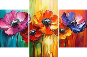 Tablou - Cinci flori colorate (90x60 cm)