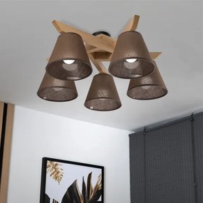 Lustră aplicată Brilagi ANTHONY 5xE14/40W/230V stejar/maro