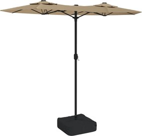 vidaXL Umbrelă de grădină cu două capete, taupe, 316x145 cm