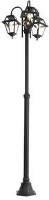 Lămpă clasică de exterior neagră 235 cm 3 lumini IP44 - Berta
