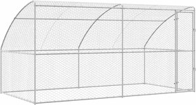 vidaXL Cușcă pentru câini 2 pcs Argintiu 4 x 2 x 2 m Oțel galvanizat