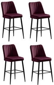 Set de scaune de bar Vento Claret Red, 4 buc., 4 buc