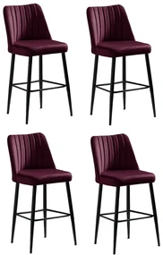 Set de scaune de bar Vento Claret Red, 4 buc., 4 buc