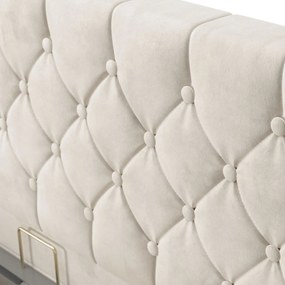 Pat tapitat Nizza 180 x 200 cm cu iluminare LED de culoare bej