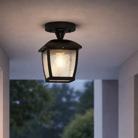 Plafonieră clasică neagră IP44 - Leuven