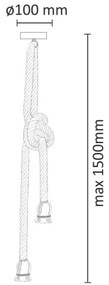 Lustră LED pe cablu ROPE 2xE27/10W/230V