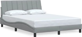 vidaXL Cadru de pat fără saltea, Hanko, gri deschis, 140x190 cm, textil