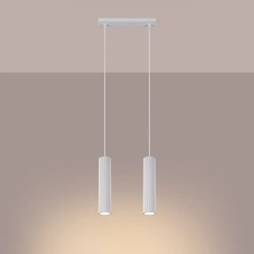 Lustră pe cablu Sollux SL.1536 KARBON 2xGU10/10W/230V alb