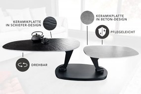 Masuta de cafea moderna cu doua blaturi rotative din ceramica Movement 160cm