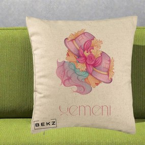 Perna Personalizata Zodie Gemeni, 40x40 cm, Bej, Husa Detasabila, Perna Inclusa, BEKZ®