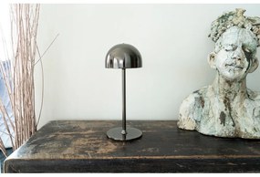 Veioză gri închis LED cu control prin telecomandă cu abajur din metal (înălțime 30 cm) Tim – Sirius