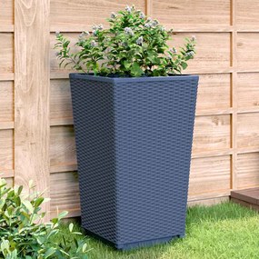vidaXL Jardiniere de grădină, 2 buc., albastru gri, 32,5x32,5x57 cm, PP