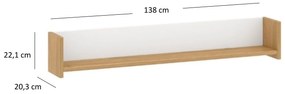 Poliță 140 cm Andre (alb mat). 1052706