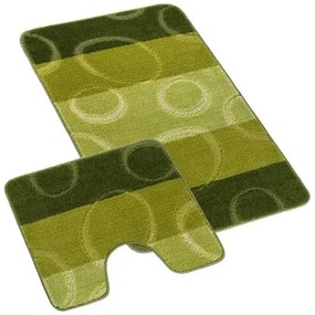 Set covorașe de baie Bellatex Bany cu decupajEllipse verde, 60 x 100 cm, 60 x 50 cm