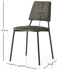 Set 2 buc. scaune bucătărie Limeta V2 (Negru + antracit). 1127579