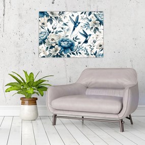 Tablou - Colibri cu flori (70x50 cm)