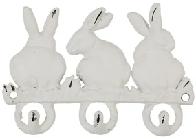 Cuier de perete decorativ, din fonta, L20 cm, Le Lapin