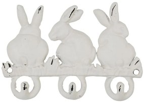 Cuier de perete decorativ, din fonta, L20 cm, Le Lapin