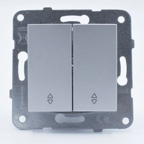 Intrerupator dublu alternativ, 10A, IP20, Argintiu, Panasonic Arkedia Slim/Karre Plus