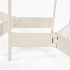 Set 2 masute laterale din metal si marmura Sib 35x35x49 cm / 30x30x60 cm bej