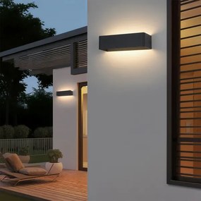 Brilagi - Aplica LED de exterior DONNANI, 12W, 230V, 30 cm, negru, IP44