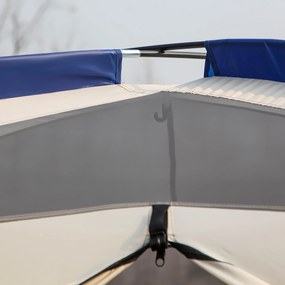 Outsunny Cort camping 6-8 persoane Cort familial cu vestibul 2 ferestre Cort cupolă piele ecologică3000mm pentru trekking festival fibră de sticlă Albastru 518 x 487 x 237 cm | Aosom Romania