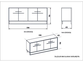 Dulap Polka Gold and White