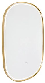 Oglindă de baie cupru cu LED, cu dimmer în 3 trepte cu atingere ovală - Miral