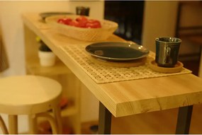 Masa bucatarie ,tip bar, lemn.seria wood A-620,pin natur-negru,90x30x90cm, 30102