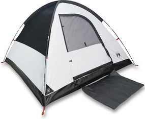 vidaXL Cort camping cupolă 3 persoane alb, țesătură opacă, impermeabil