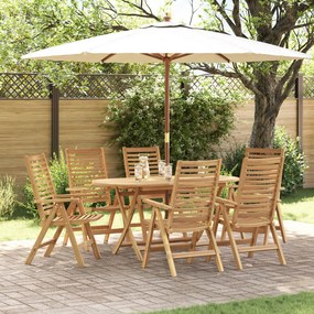Set de dining pliabil 7 piese lemn solid tec vidaXL